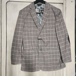 Fortini Gray And Purple Plaid Blazer